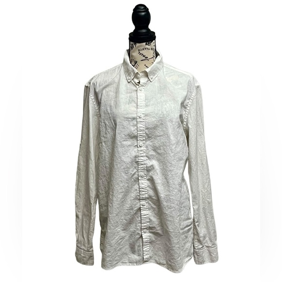 INDICODE INGlobe White Linen Blend Mens Shirts XL beach Preppy Modest Mature - Picture 1 of 7